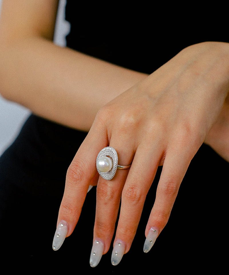 Aurora Edison Pearl Adjustable Ring - floysun