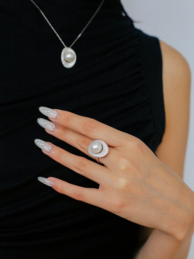 Aurora Edison Pearl Adjustable Ring - floysun