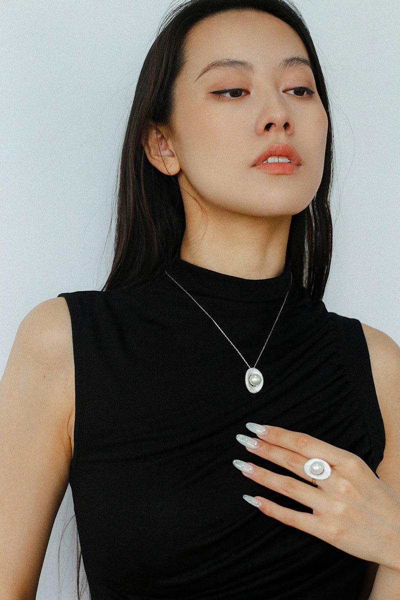 Aurora Edison Pearl Adjustable Ring - floysun
