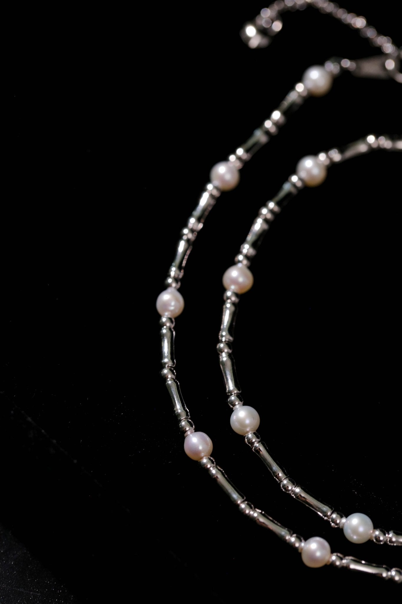 Aurora Freshwater Pearl Bamboo - Link Necklace - floysun