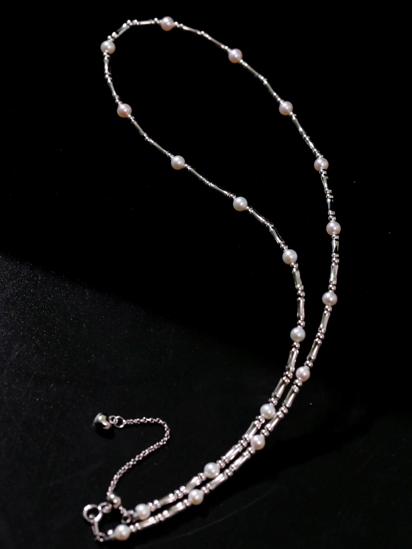 Aurora Freshwater Pearl Bamboo - Link Necklace - floysun