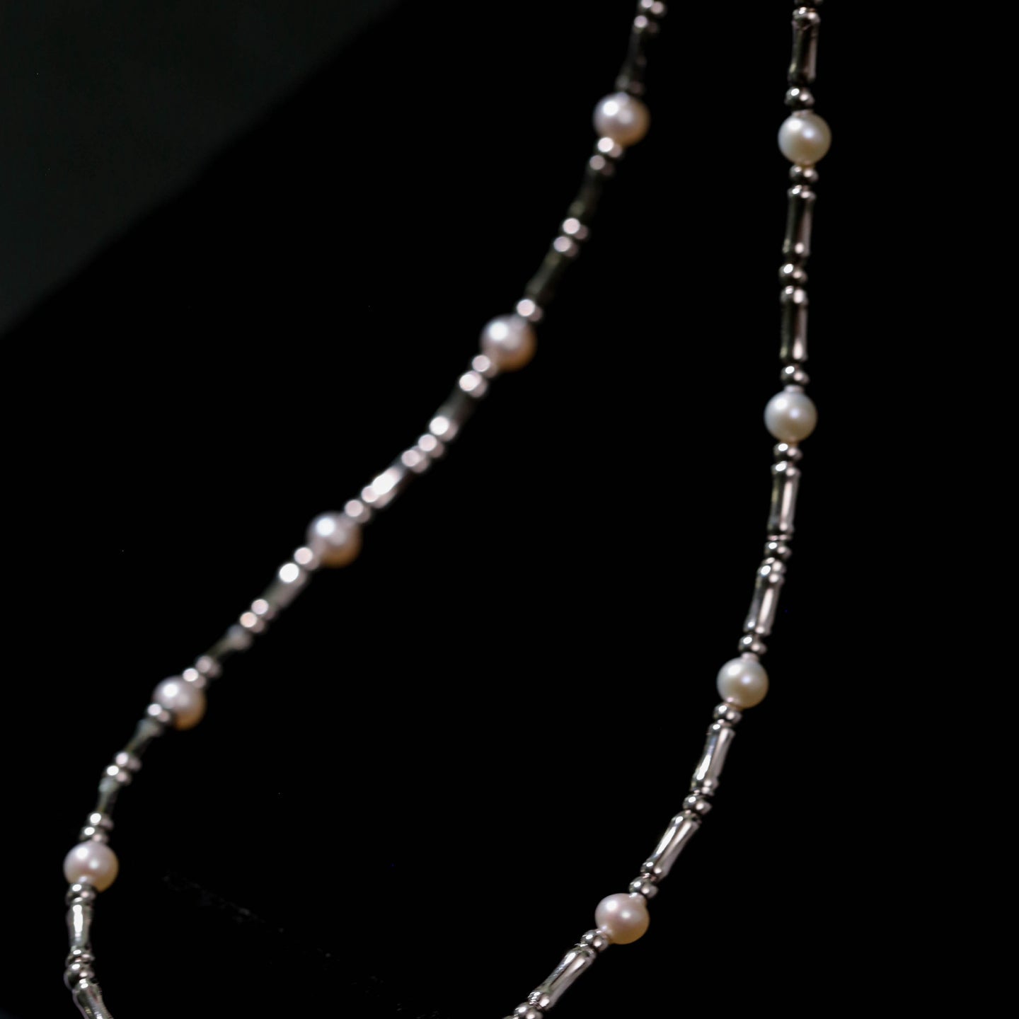 Aurora Freshwater Pearl Bamboo - Link Necklace - floysun