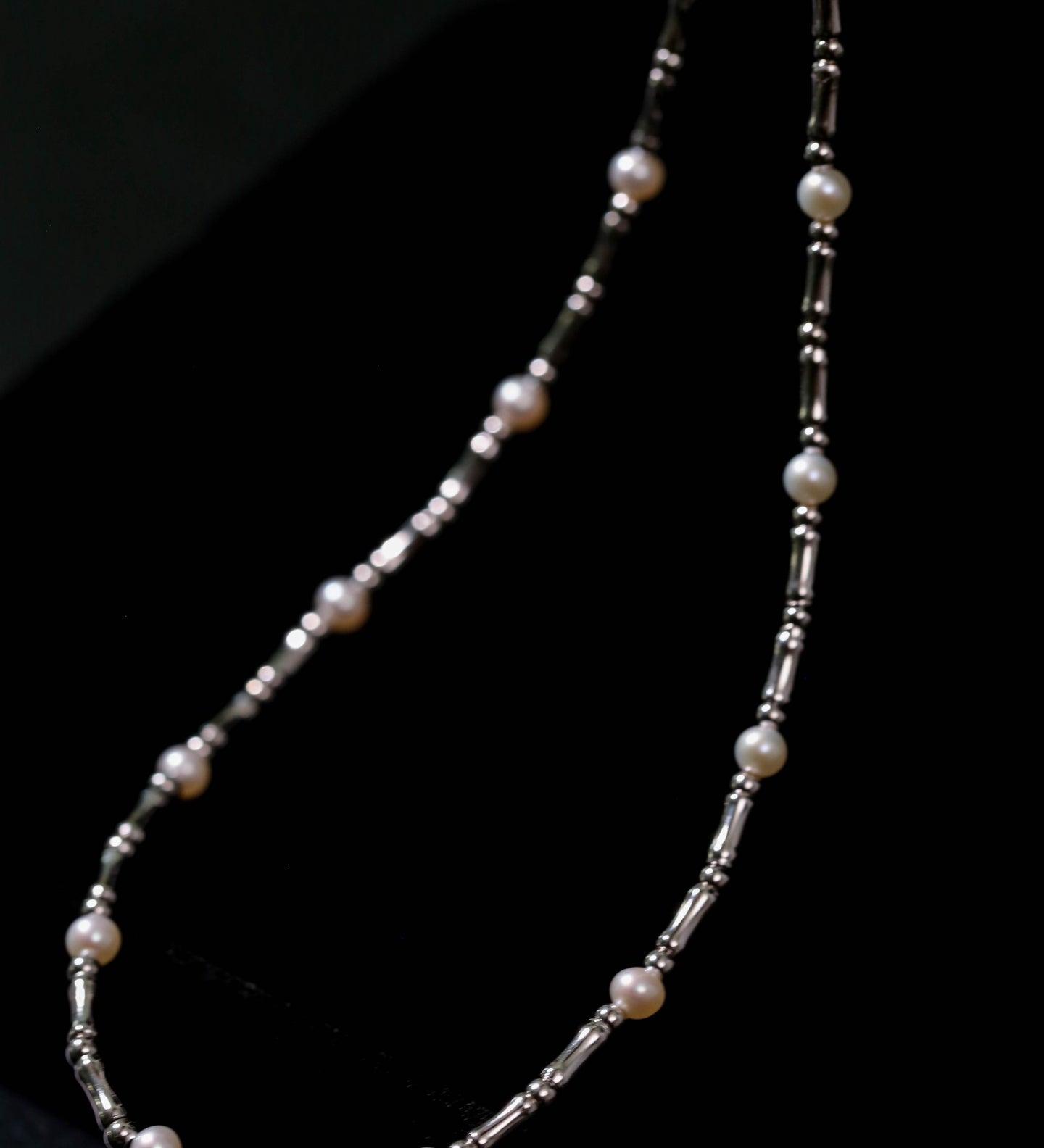 Aurora Freshwater Pearl Bamboo - Link Necklace - floysun