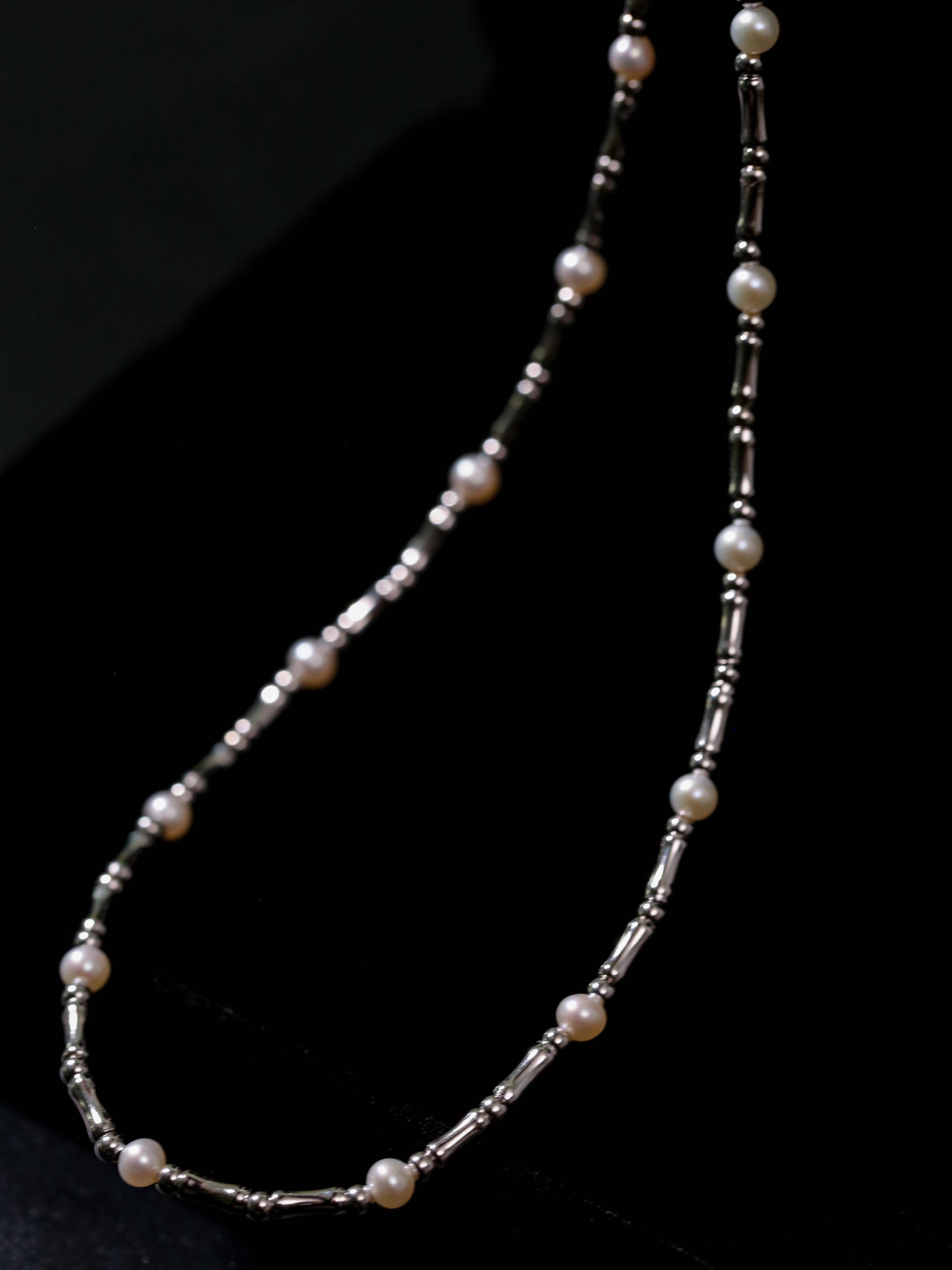 Aurora Freshwater Pearl Bamboo - Link Necklace - floysun