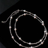 Aurora Freshwater Pearl Bamboo - Link Necklace - floysun