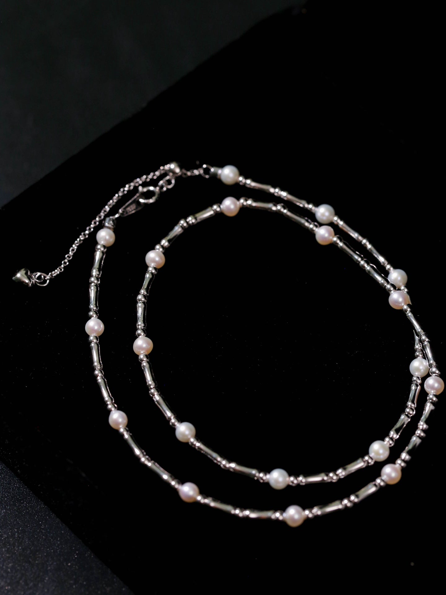 Aurora Freshwater Pearl Bamboo - Link Necklace - floysun