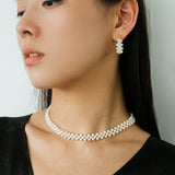 Aurora Lace Handwoven Pearl Necklace - floysun