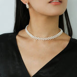 Aurora Lace Handwoven Pearl Necklace - floysun