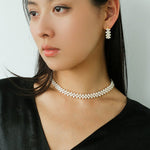 Aurora Lace Handwoven Pearl Necklace - floysun
