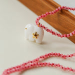 Auspicious Elephant Collection White Jade Carved Elephant Pendant Beaded Necklace - floysun