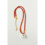 Auspicious Elephant Collection White Jade Carved Elephant Pendant Beaded Necklace - floysun