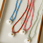 Auspicious Elephant Collection White Jade Carved Elephant Pendant Beaded Necklace - floysun