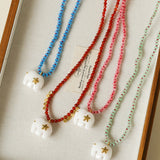 Auspicious Elephant Collection White Jade Carved Elephant Pendant Beaded Necklace - floysun