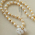 Auspicious Elephant Collection White Jade Elephant Necklace with Pearl - floysun