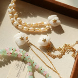 Auspicious Elephant Collection White Jade Elephant Necklace with Pearl - floysun