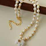Auspicious Elephant Collection White Jade Elephant Necklace with Pearl - floysun