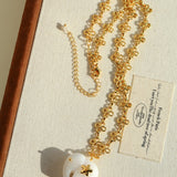 Auspicious Elephant Collection White Jade Elephant Pendant Chian Necklace - floysun