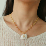 Auspicious Elephant Collection White Jade Elephant Pendant Chian Necklace - floysun