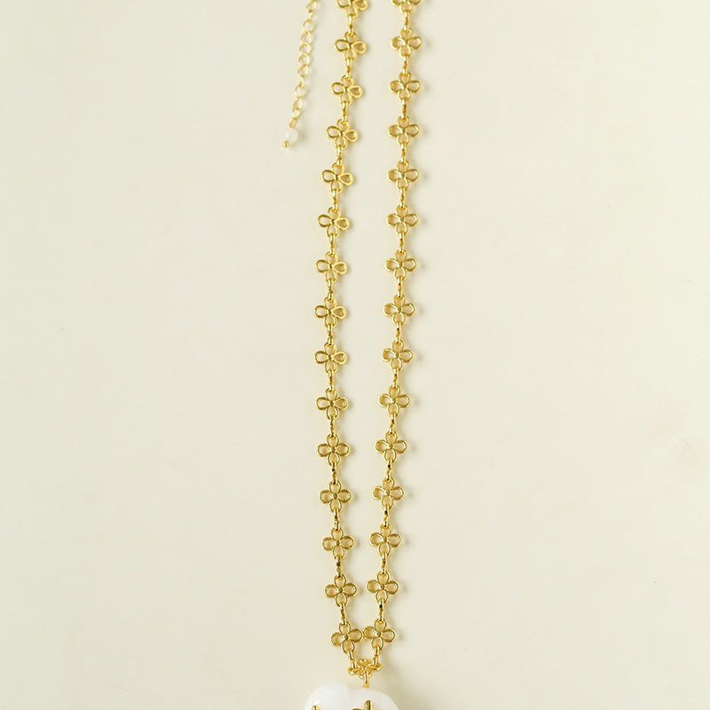 Auspicious Elephant Collection White Jade Elephant Pendant Chian Necklace - floysun