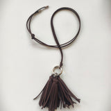 Autumn Suede Tassel Convertible Long Necklace - floysun