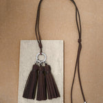 Autumn Suede Tassel Convertible Long Necklace - floysun