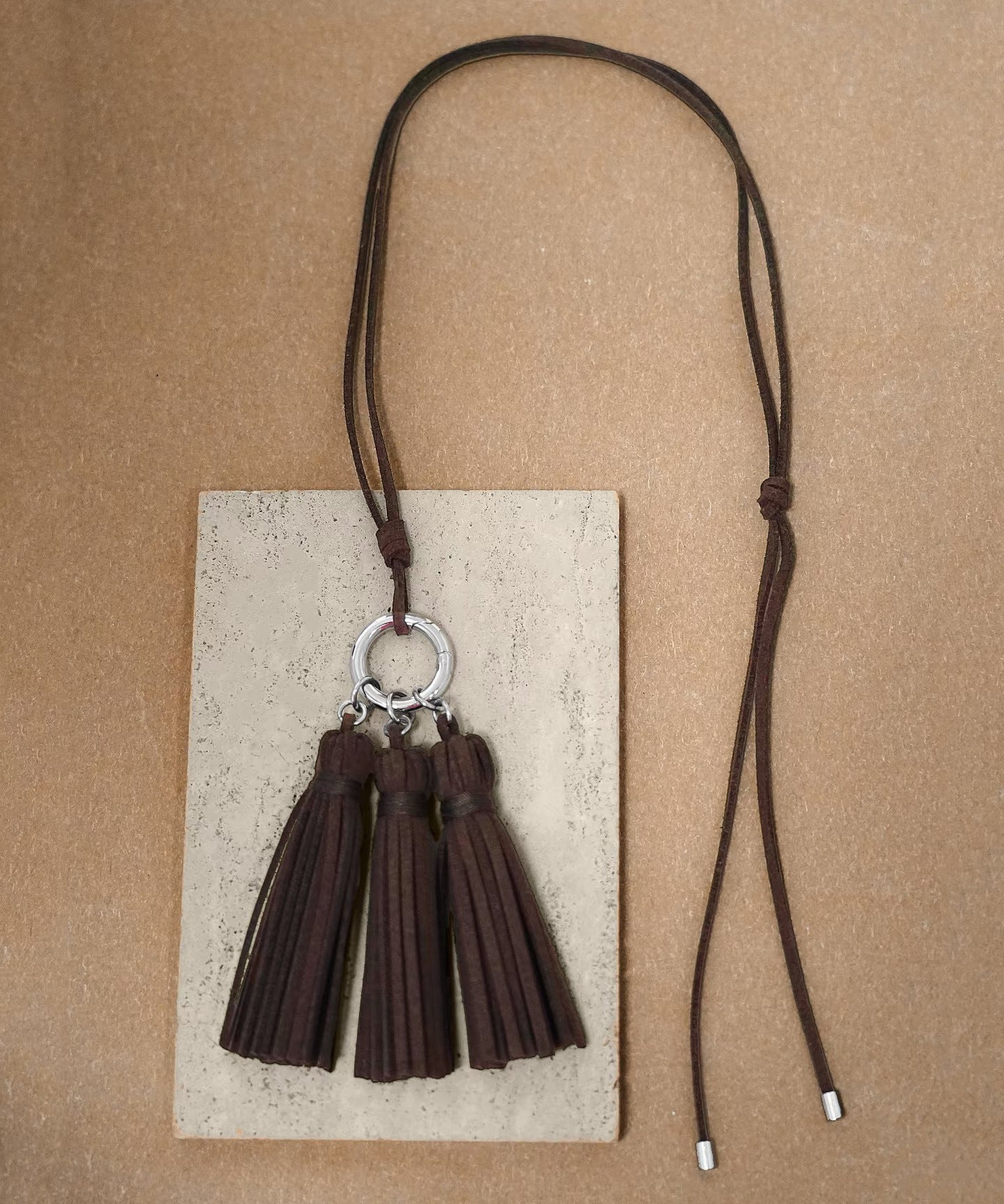 Autumn Suede Tassel Convertible Long Necklace - floysun