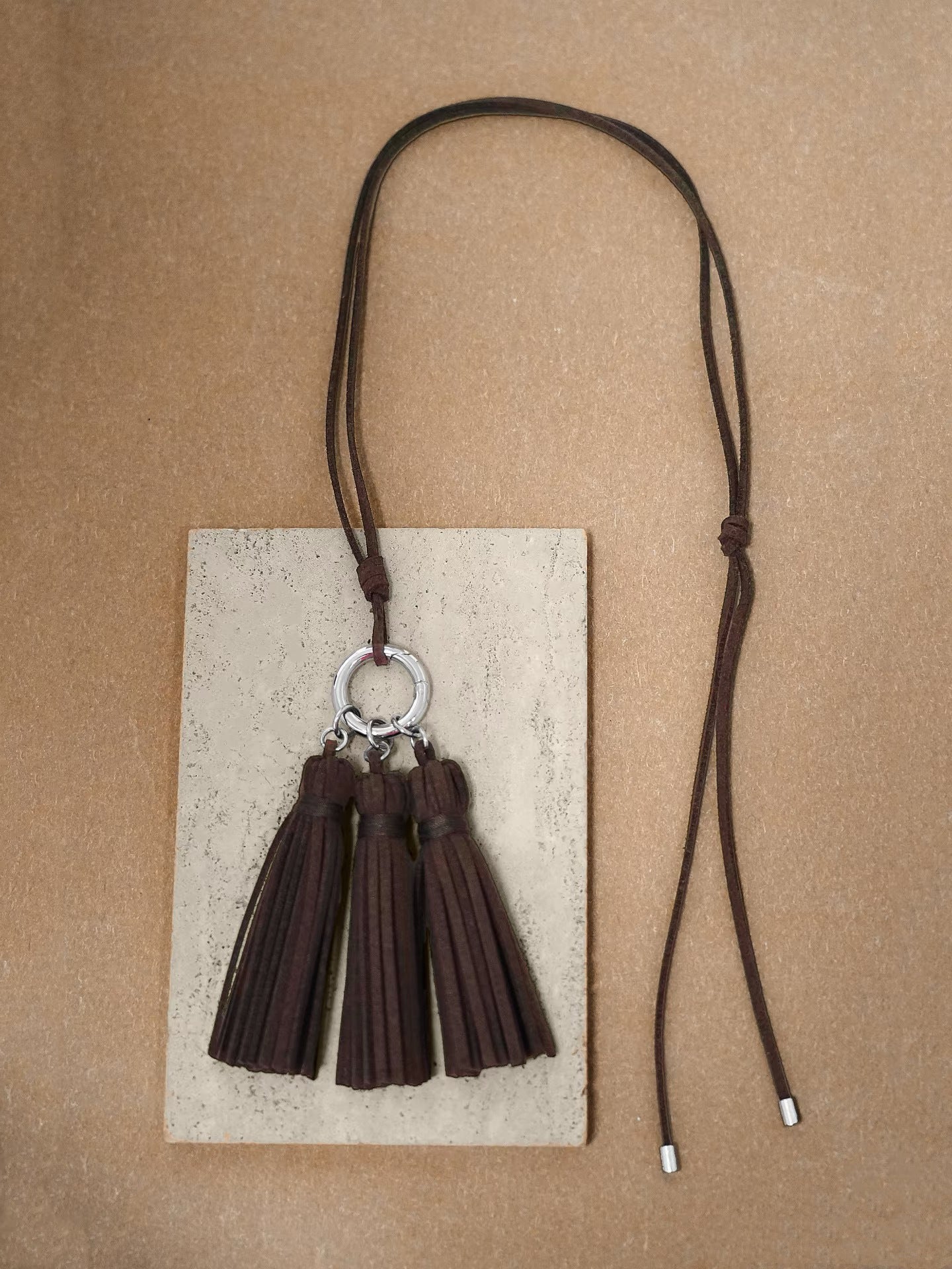 Autumn Suede Tassel Convertible Long Necklace - floysun