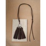 Autumn Suede Tassel Convertible Long Necklace - floysun