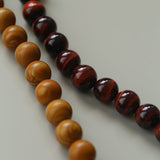 Autumn Whisper Natural Pearl & Red Tiger Eye & Wood Grain Stone Necklace - floysun