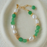 Aventurine Freshwater Pearl Beaded Bracelet - floysun