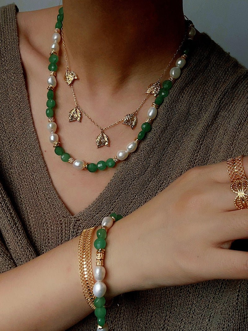 Aventurine Freshwater Pearl Beaded Bracelet - floysun