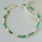Aventurine Freshwater Pearl Beaded Necklace - floysun