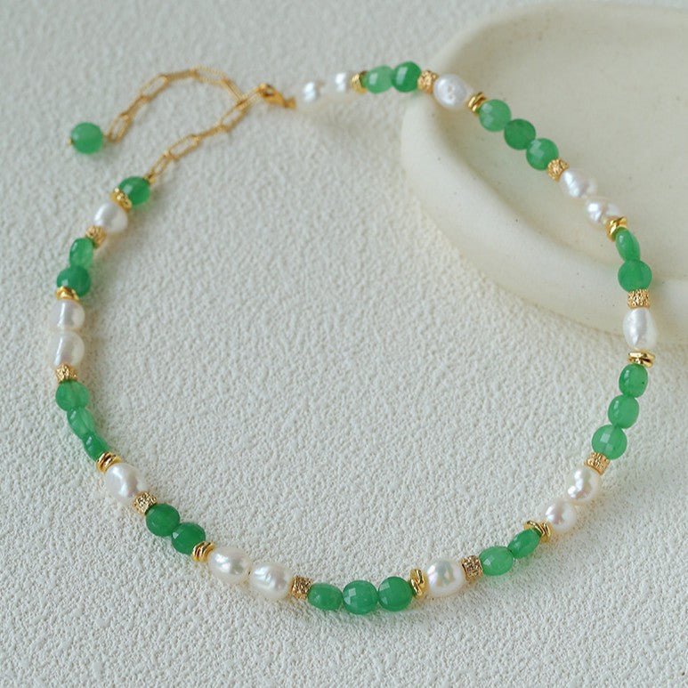 Aventurine Freshwater Pearl Beaded Necklace - floysun