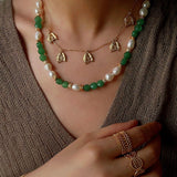 Aventurine Freshwater Pearl Beaded Necklace - floysun