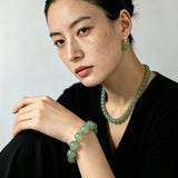 Natural Green Aventurine Beaded Necklace - alternate angle | Floysun
