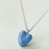 Baby Blue Enamel Heart Pendant Necklace - floysun