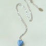 Baby Blue Enamel Heart Pendant Necklace - floysun