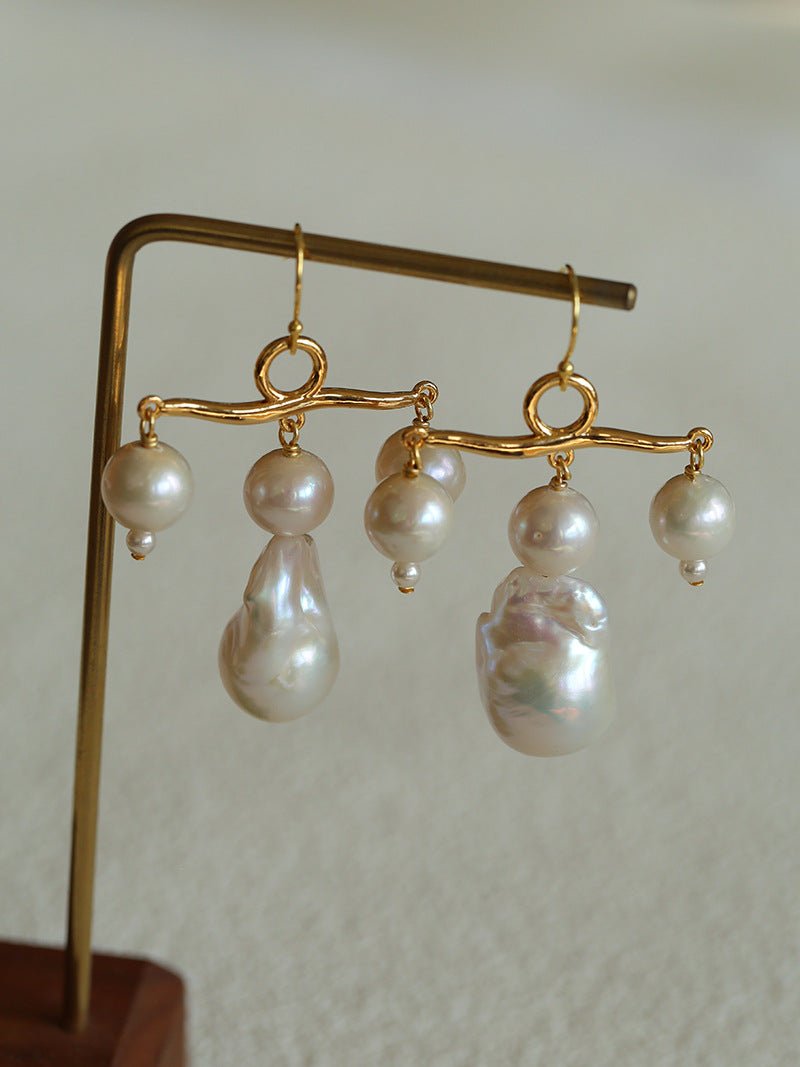 Balanced Baroque Pearl Drop Earrings - floysun
