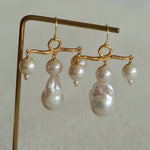 Balanced Baroque Pearl Drop Earrings - floysun