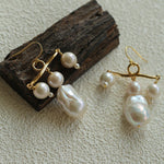 Balanced Baroque Pearl Drop Earrings - floysun