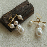 Balanced Baroque Pearl Drop Earrings - floysun