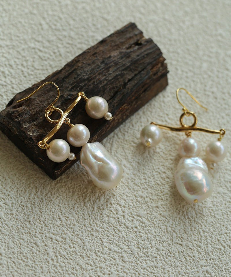 Balanced Baroque Pearl Drop Earrings - floysun