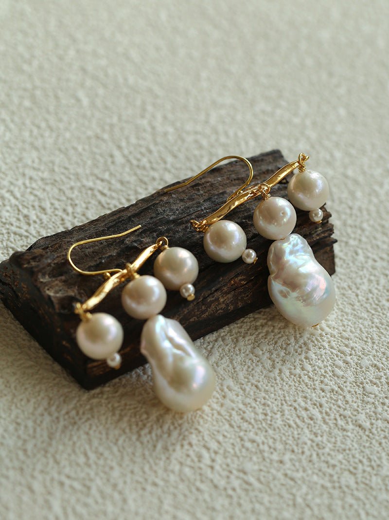 Balanced Baroque Pearl Drop Earrings - floysun