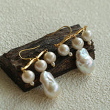 Balanced Baroque Pearl Drop Earrings - floysun
