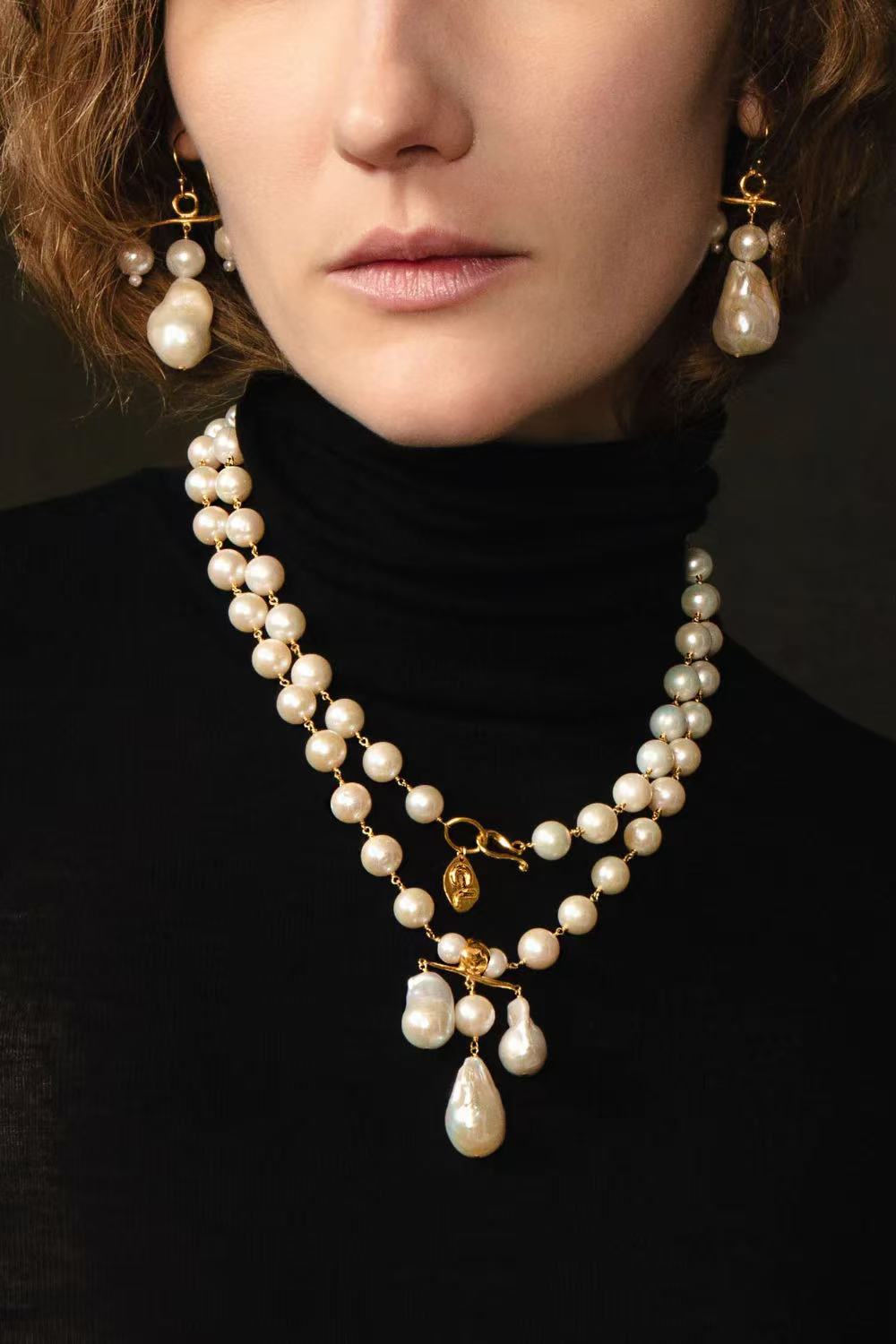 Balanced Baroque Pearl Drop Earrings - floysun