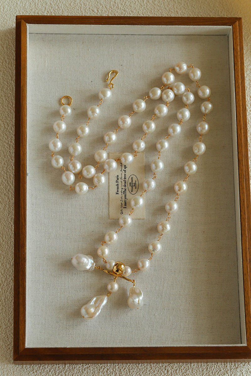 Balanced Baroque Pearl Long Necklace - floysun