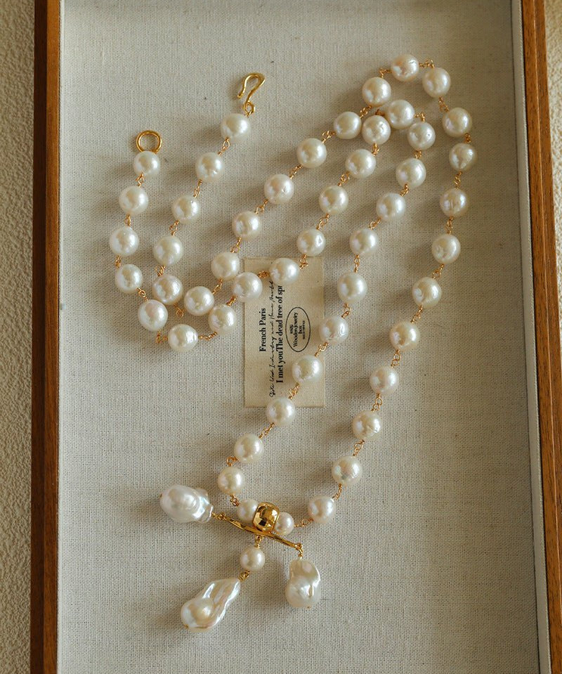 Balanced Baroque Pearl Long Necklace - floysun