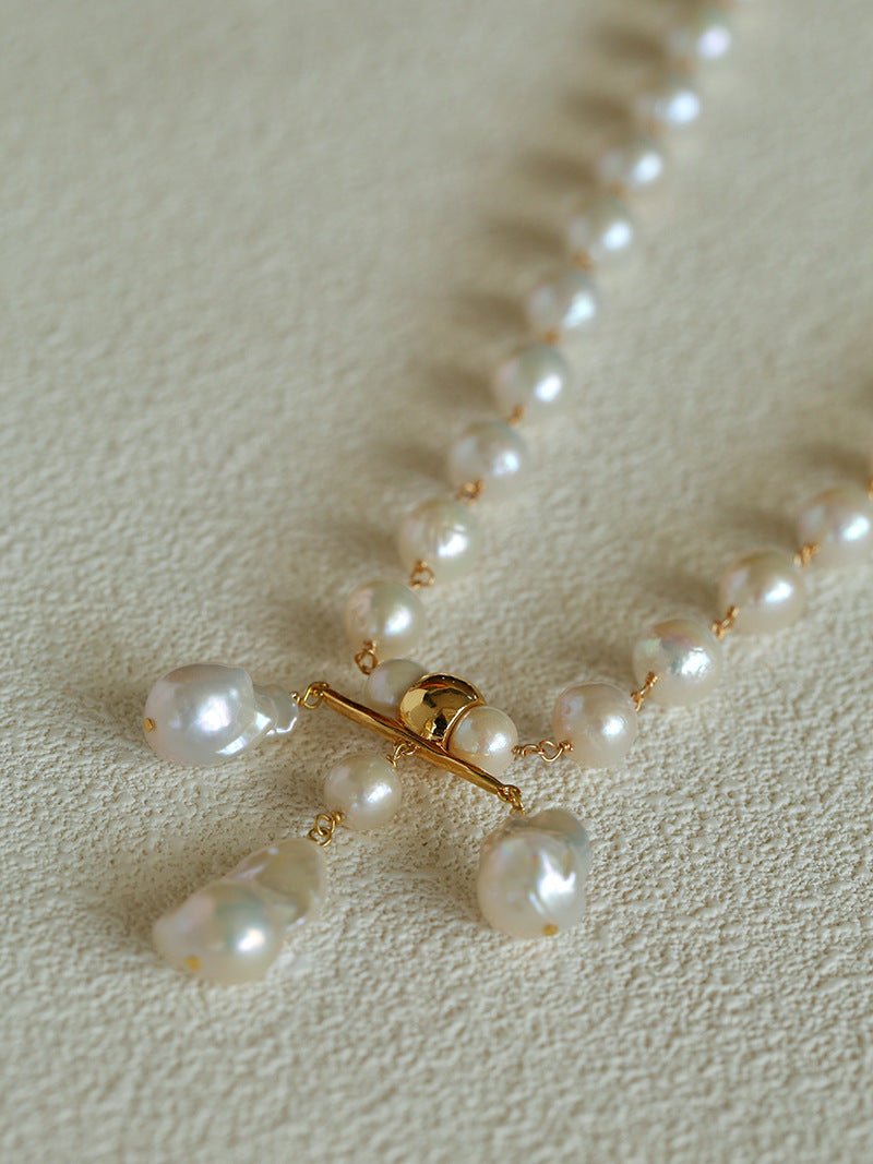 Balanced Baroque Pearl Long Necklace - floysun