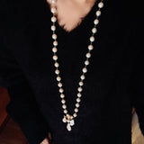 Balanced Baroque Pearl Long Necklace - floysun