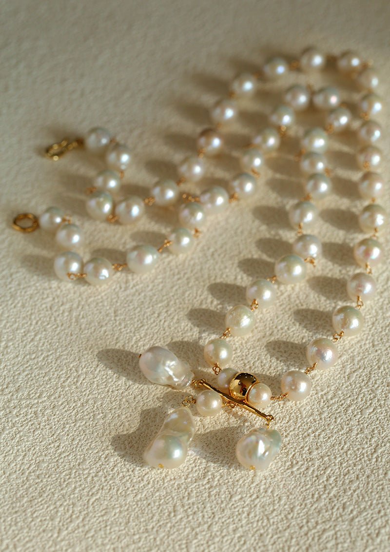 Balanced Baroque Pearl Long Necklace - floysun